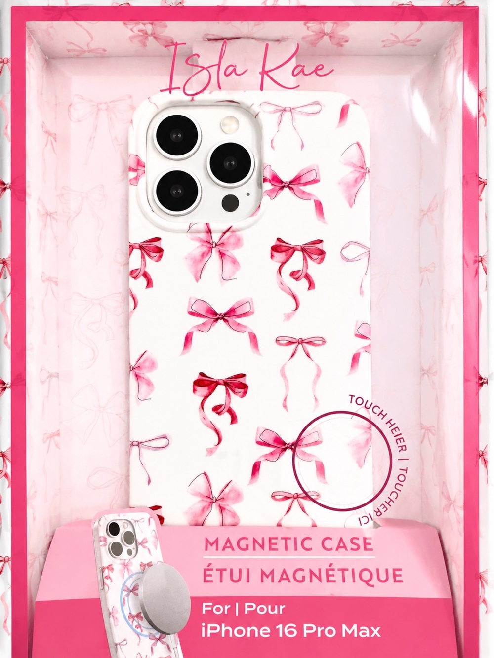 Pink Bow iPhone 16 Pro Max Phone Case - Isla Rae Btand New In Box